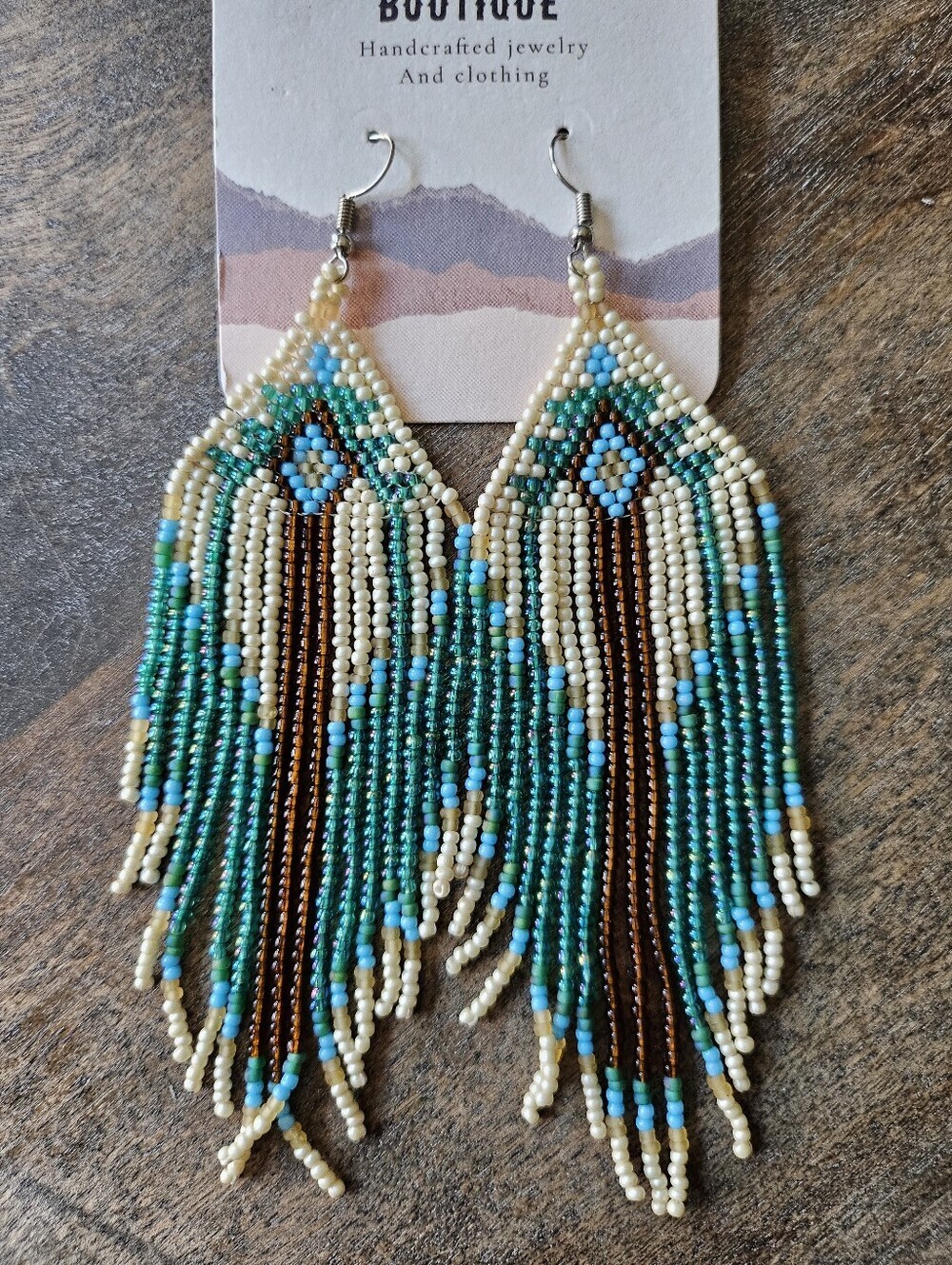 NEW Turquoise Seed Bead Earrings With Nickel Free Hooks